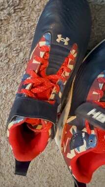 Under Armour Harper 7 Mid USA RM Jr Youth Baseball Cleats Stars and Stripes